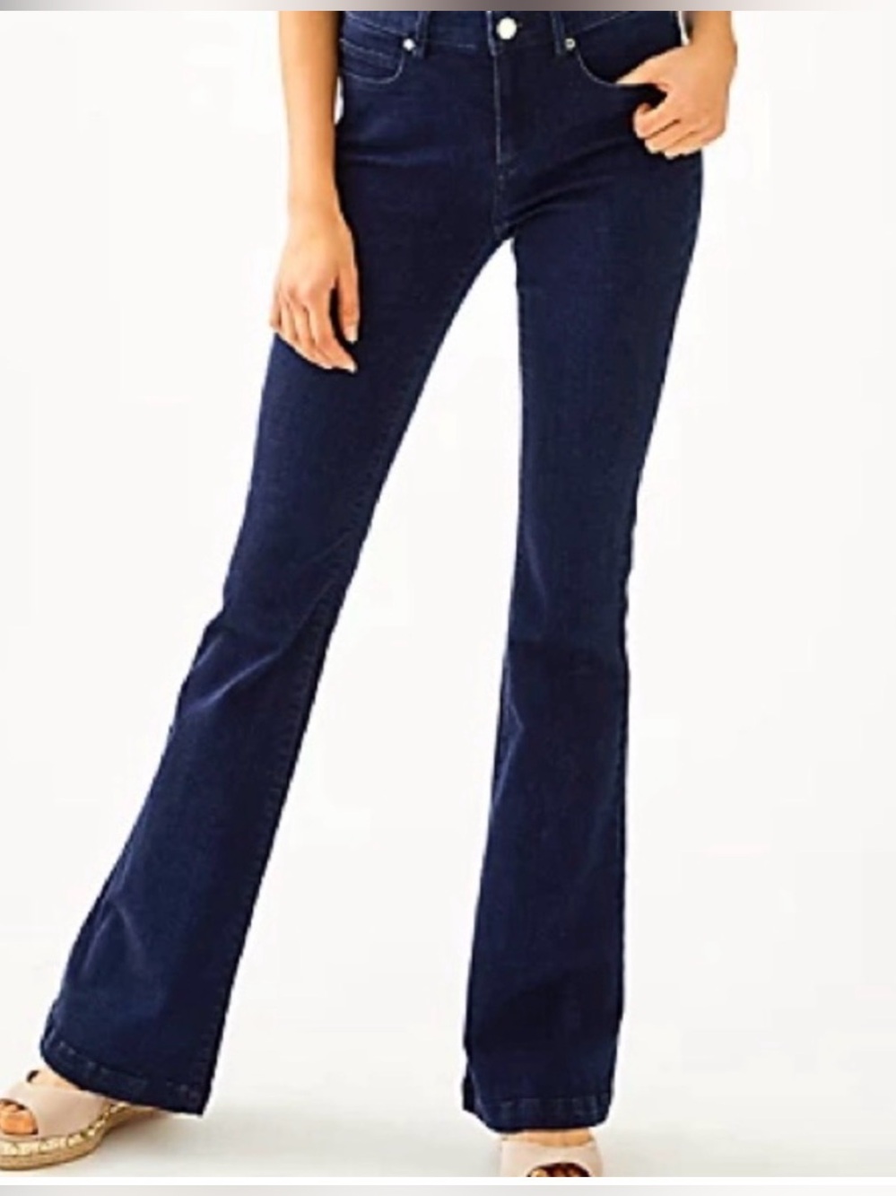 Lilly Pulitzer Main Line Fit Dark Wash Flare Jeans Size 6